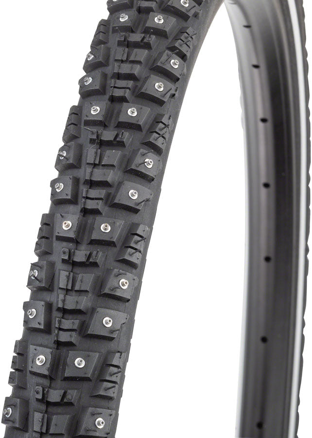 Load image into Gallery viewer, 45NRTH Gravdal Tire 650bx38 Tubeless Folding Blk 60tpi 240 Concave Carbide Studs
