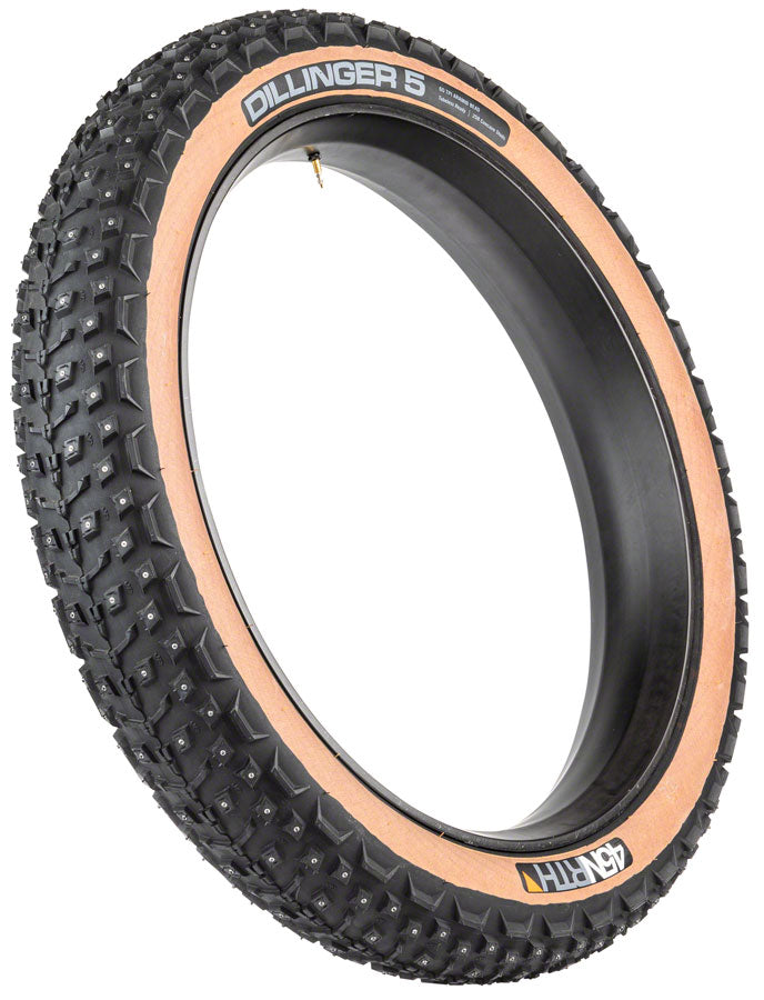 Load image into Gallery viewer, 45NRTH Dillinger 5 Tire 26x4.6 Tubeless Tan 258 Concave Carbide Alloy Studs
