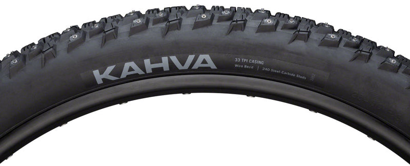 Load image into Gallery viewer, Pack of 2 45NRTH Kahva Tire 27.5 x 2.1 Clincher Steel Black 33tpi 240 Carbide Steel Studs
