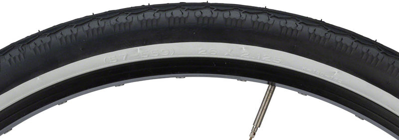 Load image into Gallery viewer, Kenda Cruiser K130 Tire 26 x 2.125 Clincher Wire Black/White 22tpi
