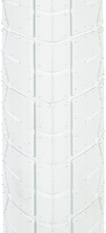 Sunday Current V2 Tire 20x2.4 Clincher Wire White/Blk BMX| Grippy tread pattern