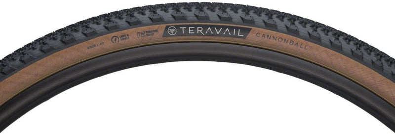 Load image into Gallery viewer, Teravail Cannonball Tire 650 x 40 Tubeless Folding Tan Durable Fast Compound
