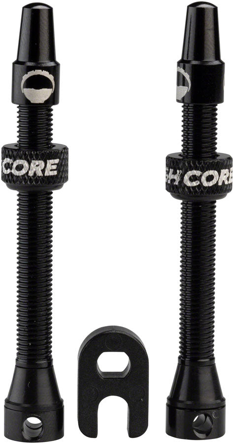 CushCore 55mm Valve Set Black CNC Machined Anodized Tubeless Pair