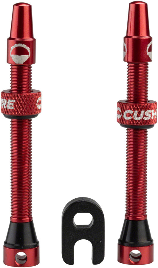 Cushcore 55Mm Tubeless Valve Set, Red Cnc Machined 6061 T-6 Aluminum