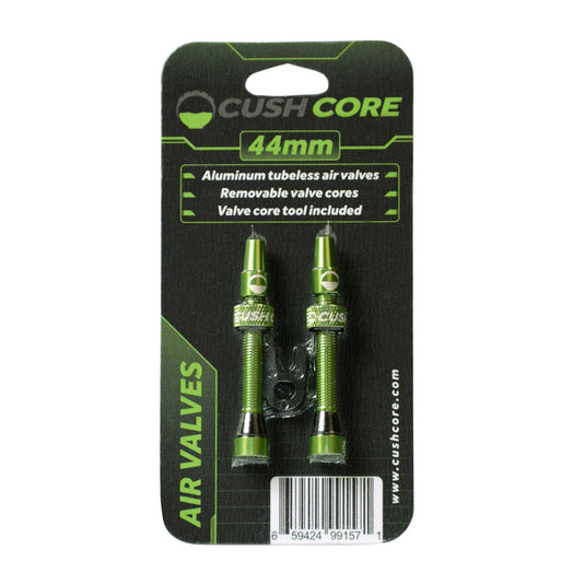 CushCore 44mm Valve Set Green CNC Machined Anodized Tubeless Pair