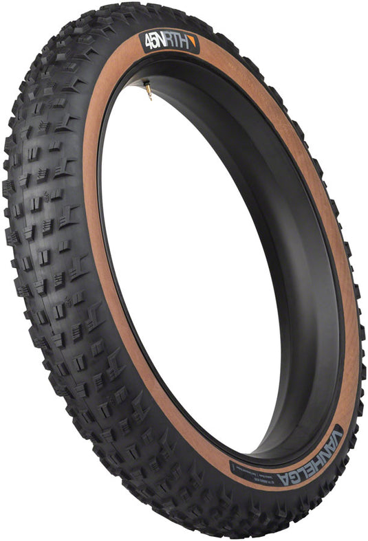 45NRTH Vanhelga Tire 26 x 4.2 Tubeless Folding TPI 60 Black/Tan Fat Bike