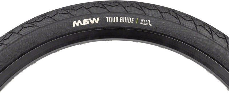 Load image into Gallery viewer, MSW Tour Guide Tire - 20 x 1.75, Black, Folding Wire Bead, 33tpi
