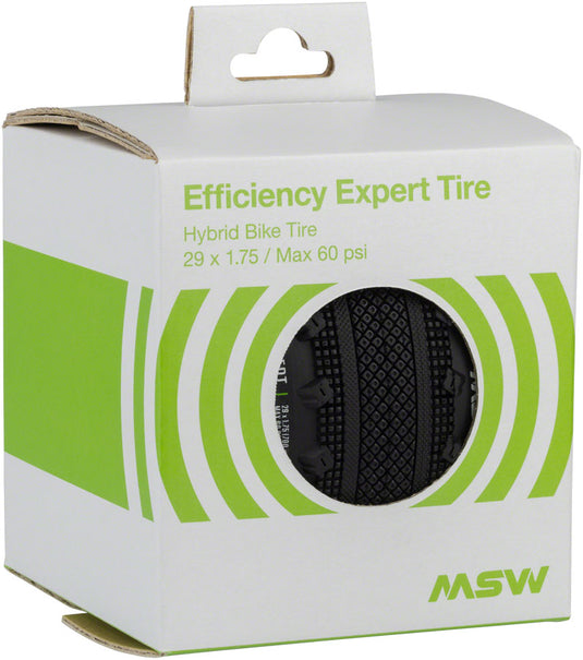 MSW Efficiency Expert Tire - 29 x 1.75 / 700 x 45, Black, Folding Wire Bead, Puncture Protection, Reflective Sidewalls,