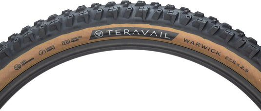 Teravail Warwick Tire 27.5x2.5 Tubeless Folding Tan Light & Supple Fast Compound