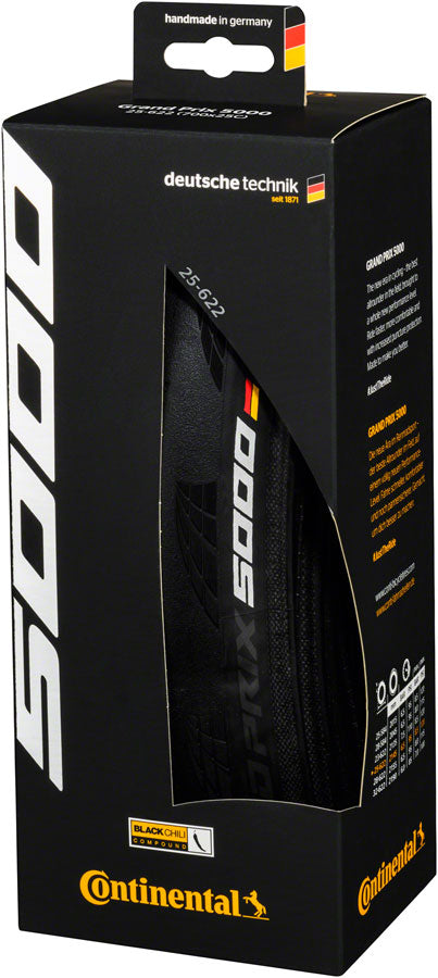 Continental Grand Prix 5000 Tire 700 x 25 Clincher Wire Black 330tpi