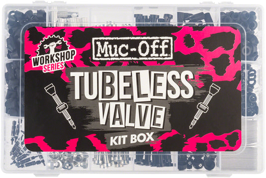 Pack of 2 Muc-Off Workshop Tubeless Valve Box - Silver/Black