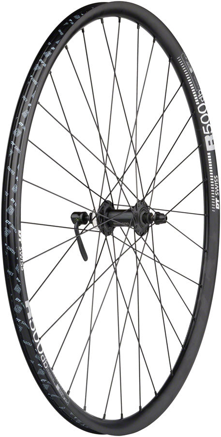 Load image into Gallery viewer, Quality Wheels Shimano / DT R500 Disc Wheelset - 700, QR x 100/135mm, Center-Lock, HG 11 Road, Black
