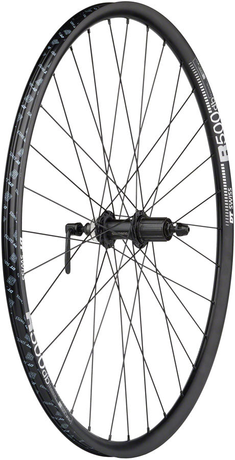 Load image into Gallery viewer, Quality Wheels Shimano / DT R500 Disc Wheelset - 700, QR x 100/135mm, Center-Lock, HG 11 Road, Black
