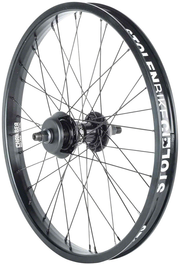 Load image into Gallery viewer, Stolen Rampage Pro Rear Wheel - 20&quot;, 14 x 110mm, Rim Brake, Freecoaster, Black, 9T LHD
