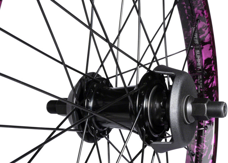 Load image into Gallery viewer, Salt Everest Rear Wheel - 20&quot;, Black/Purple Splatter, Freecoaster, LHD
