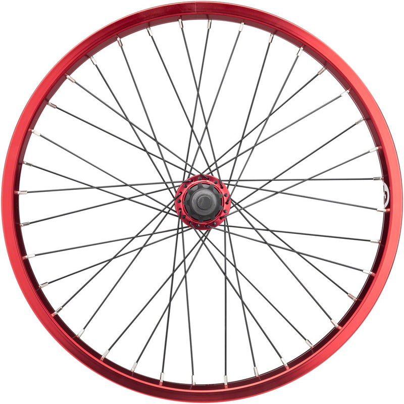 Load image into Gallery viewer, Salt Everest Alloy Rear Wheel 20in 14x110mm Rim Brake Cassette Red Clincher
