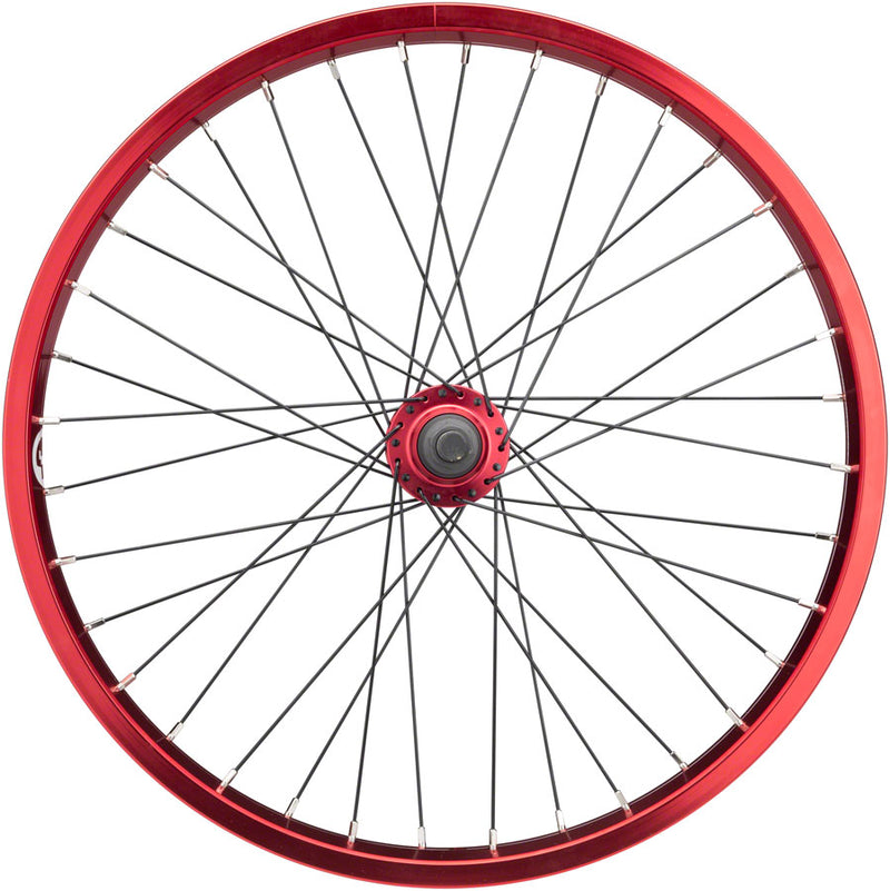 Load image into Gallery viewer, Salt Everest Alloy Rear Wheel 20in 14x110mm Rim Brake Cassette Red Clincher
