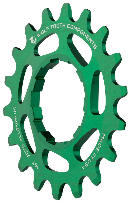 Wolf Tooth Single Speed Aluminum Cog: 20T, Compatible with 3/32" Chains, Green