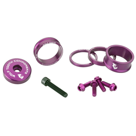 Wolf Tooth BlingKit: Headset Spacer Kit 3, 5,10, 15mm, Black