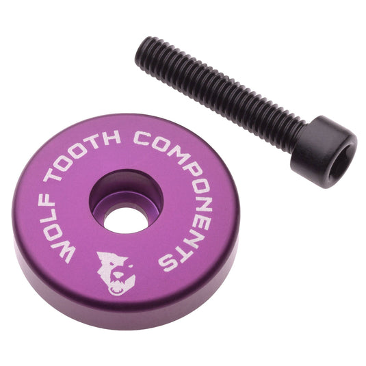 Wolf Tooth Ultralight Stem Cap/Integrated Spacer  - Aluminum, 5mm Spacer, Pink