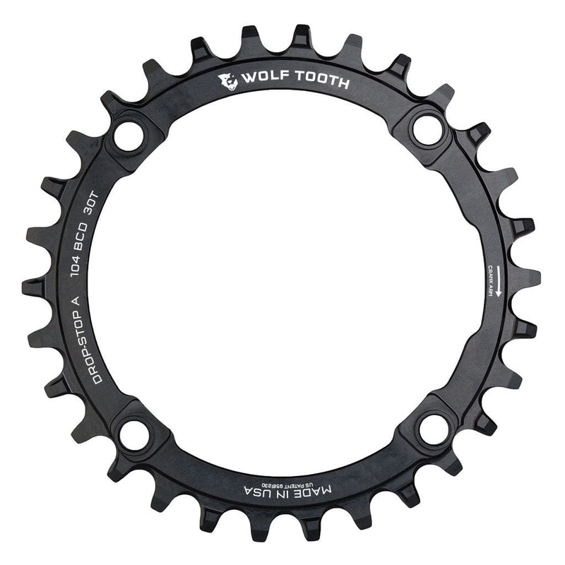 Load image into Gallery viewer, Wolf Tooth Drop Stop A Chainrings 32t 104 BCD 9/10/11/12-Speed 47g Aluminum Blk
