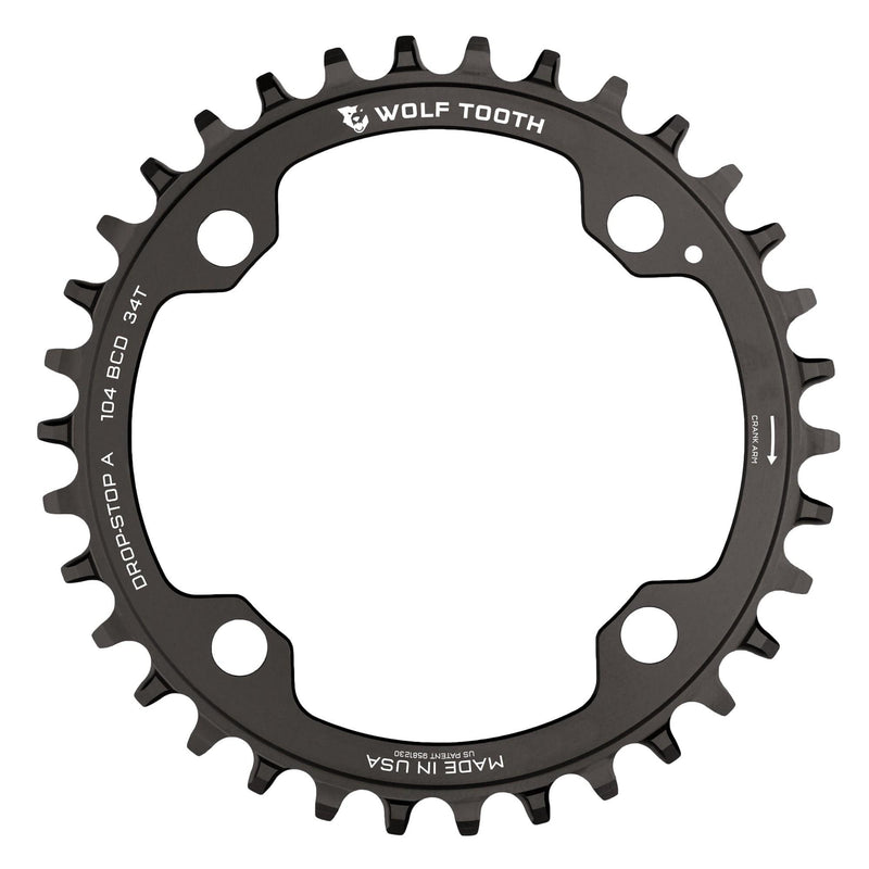 Load image into Gallery viewer, Wolf Tooth Drop Stop A Chainrings 32t 104 BCD 9/10/11/12-Speed 47g Aluminum Blk
