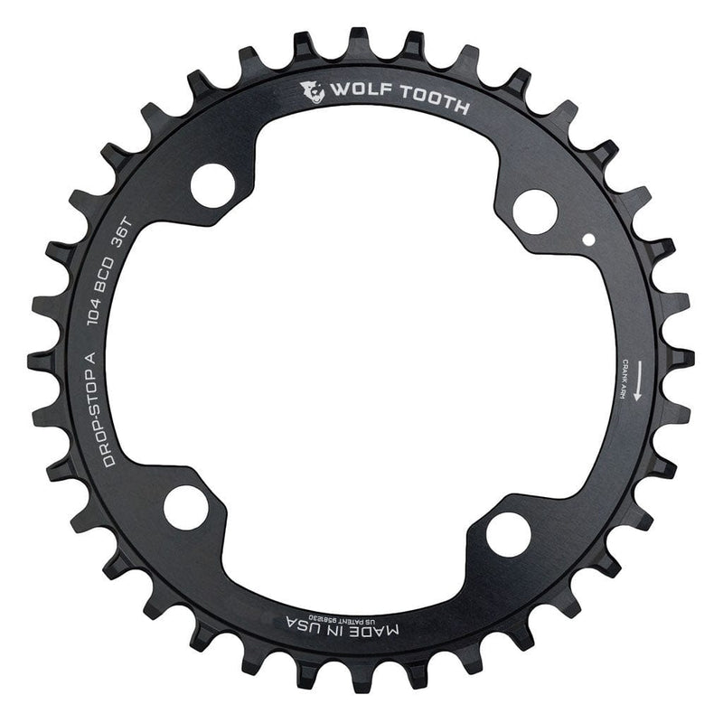 Load image into Gallery viewer, Wolf Tooth Drop Stop A Chainrings 32t 104 BCD 9/10/11/12-Speed 47g Aluminum Blk
