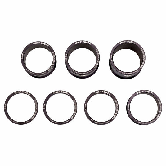 Wolf Tooth Headset Spacer Kit - 3mm, 5mm , 10mm, 15mm, Raw Silver