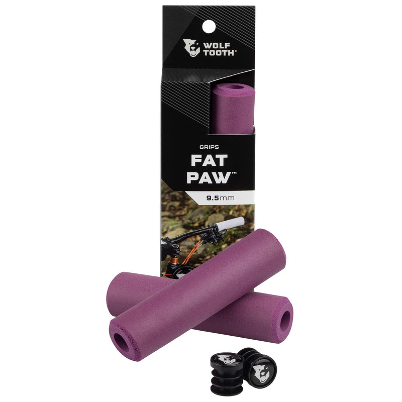 Load image into Gallery viewer, Wolf Tooth Components Fat Paw Grips Orange Dual Density Silicone Bar End Plugs
