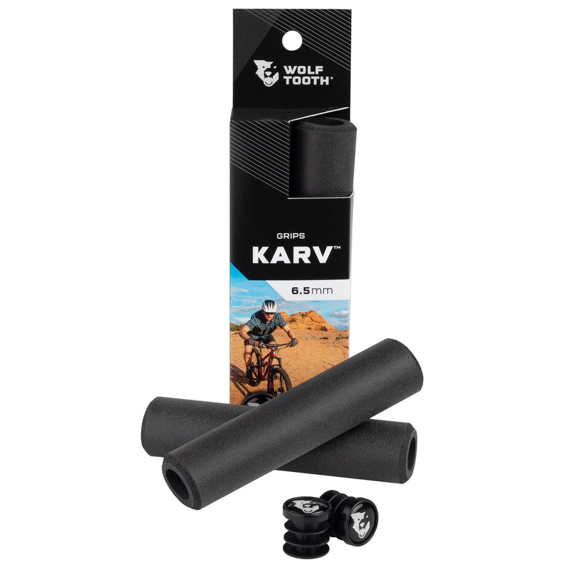 Load image into Gallery viewer, Wolf Tooth Karv Grips Red, 100% Silicone, 6.5mm Thick, 133mm Long
