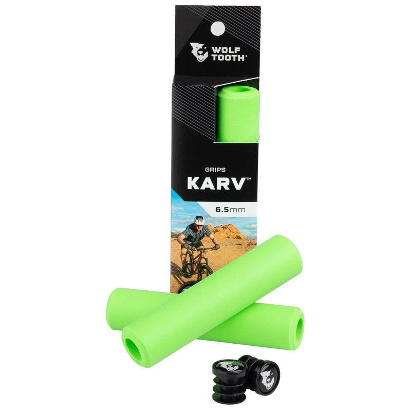 Load image into Gallery viewer, Wolf Tooth Karv Handlebar Grips 6.5mm Blue Silicone Weather Resistant
