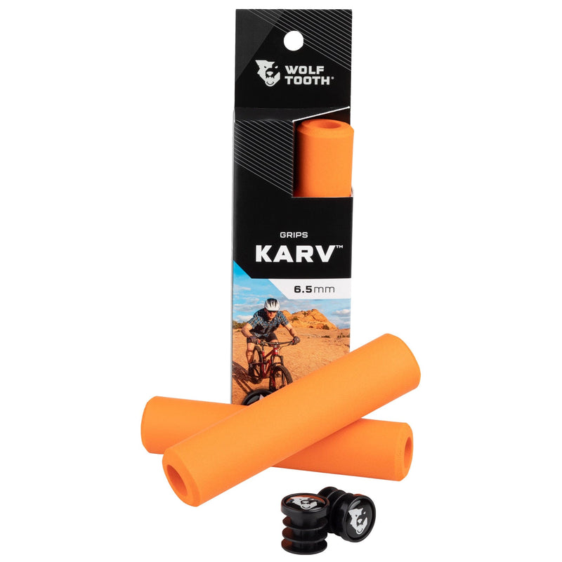 Load image into Gallery viewer, Wolf Tooth Karv Handlebar Grips 6.5mm Blue Silicone Weather Resistant
