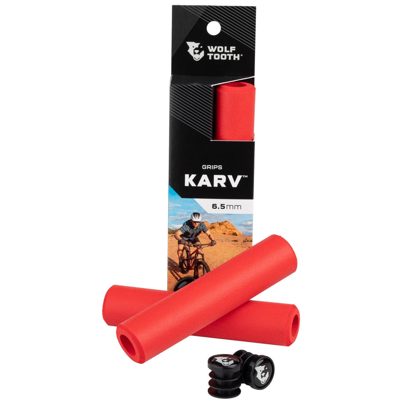 Load image into Gallery viewer, Wolf Tooth Karv Handlebar Grips 6.5mm Green Silicone Weather Resistant
