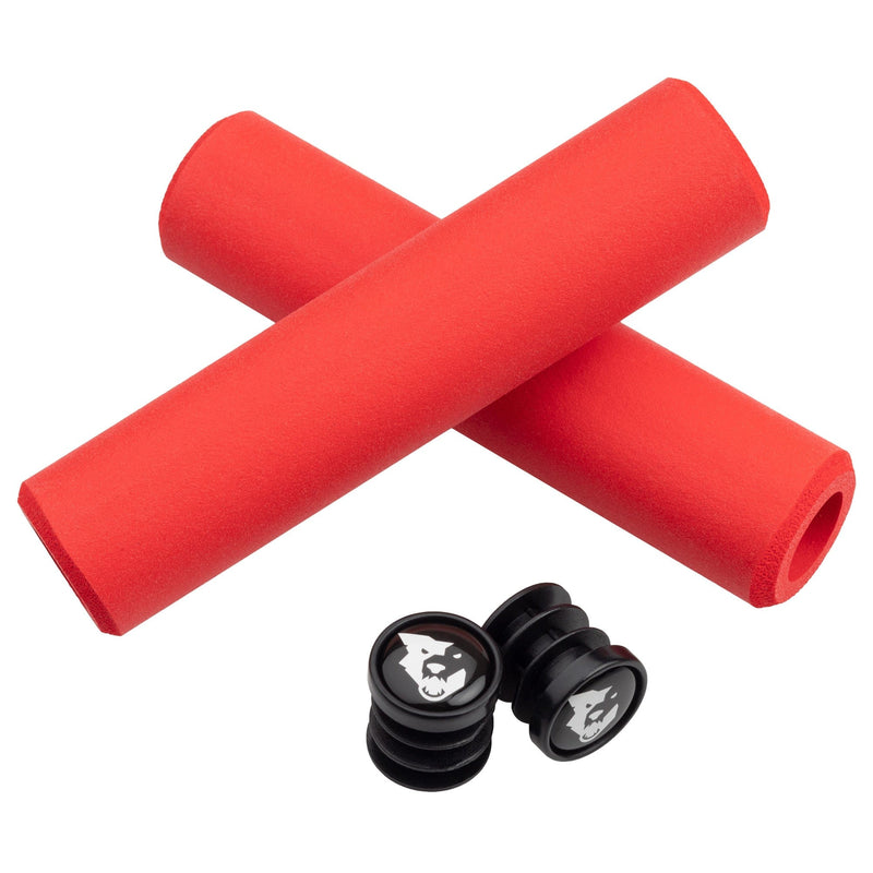 Load image into Gallery viewer, Wolf Tooth Karv Grips Red, 100% Silicone, 6.5mm Thick, 133mm Long
