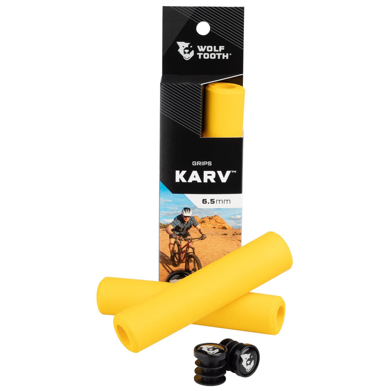 Load image into Gallery viewer, Wolf Tooth Karv Handlebar Grips 6.5mm Green Silicone Weather Resistant
