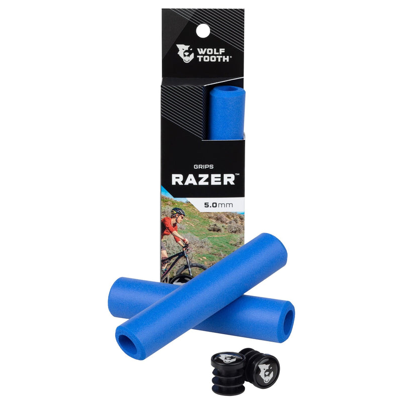 Load image into Gallery viewer, Wolf Tooth Razer Handlebar Grips 5mm Orange Silicone Weather Resistant
