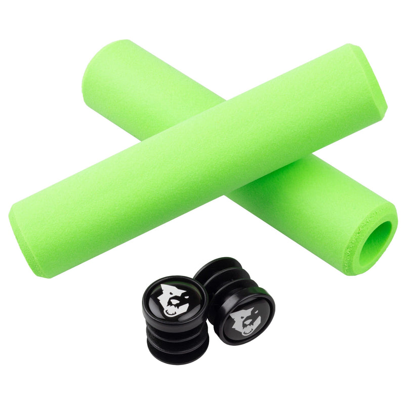 Load image into Gallery viewer, Wolf Tooth Razer Handlebar Grips 5mm Green Silicone Weather Resistant
