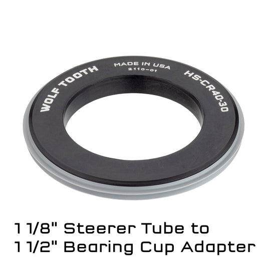 Wolf Tooth Crown Race Adapters -  1 1/4" Steerer to 1 1/2" Bearing Cup, Aluminum