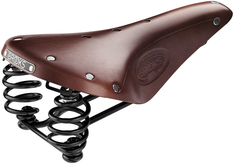 Load image into Gallery viewer, Brooks Flyer Saddle - Antique Brown 175mm Width Leather Steel Rails
