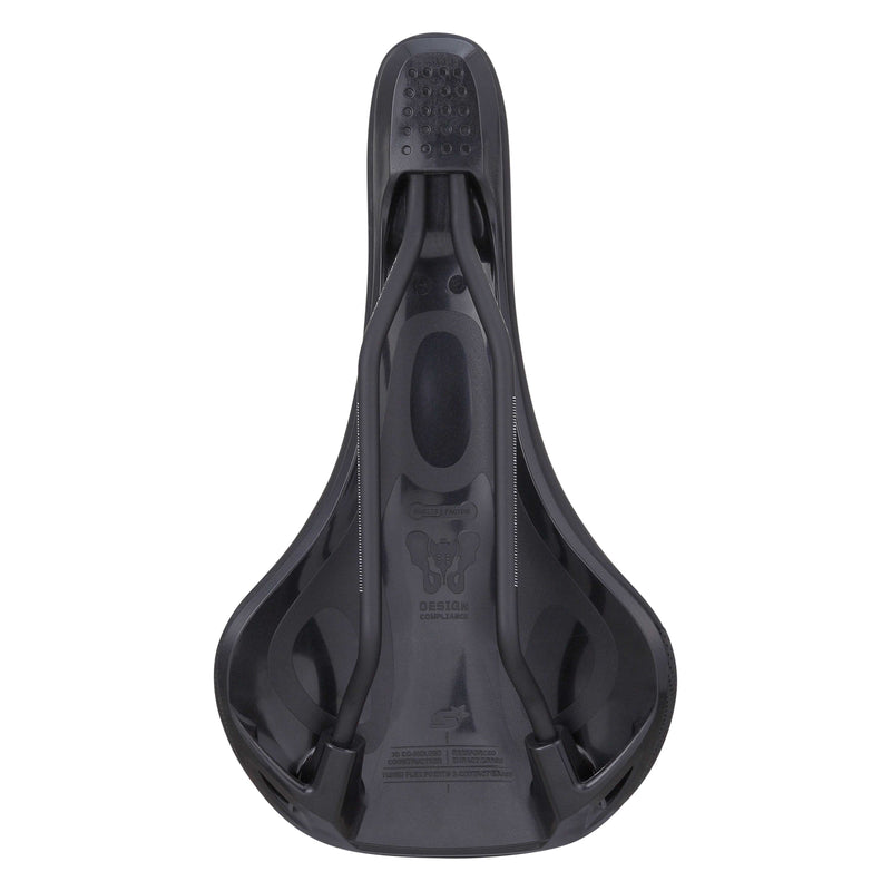 Load image into Gallery viewer, Spank OOZY 280 Saddle - Black | 265mm Width | Chromoly Rails | Synthetic Skin
