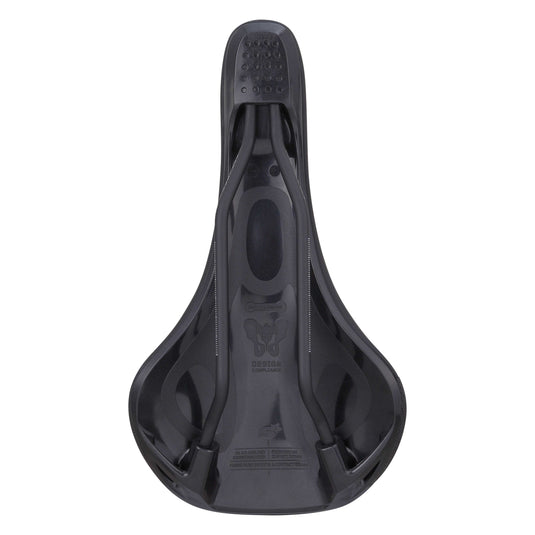 Spank OOZY 280 Saddle - Black | 265mm Width | Chromoly Rails | Synthetic Skin