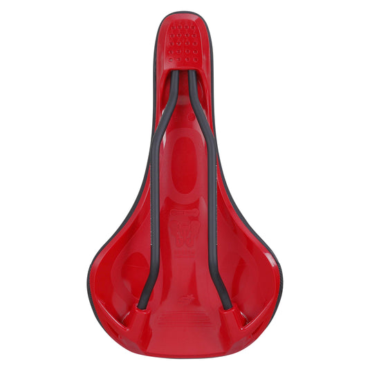 Spank OOZY 280 Saddle - Black Red | 265mm Width | Chromoly Rails | Synthetic