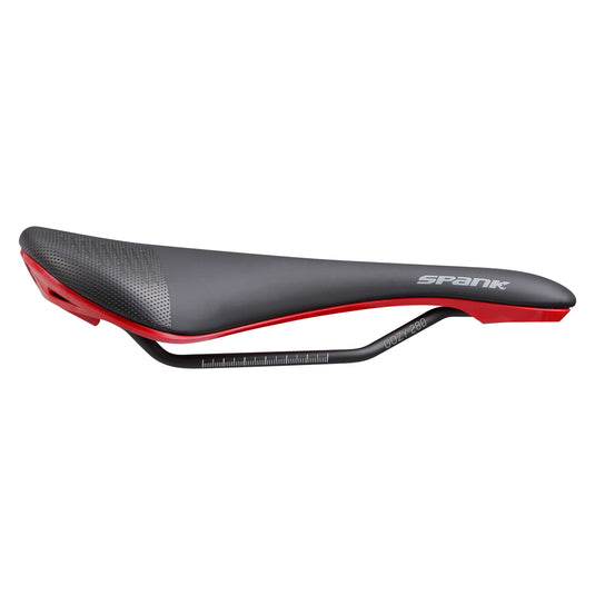 Spank OOZY 280 Saddle - Black Red | 265mm Width | Chromoly Rails | Synthetic