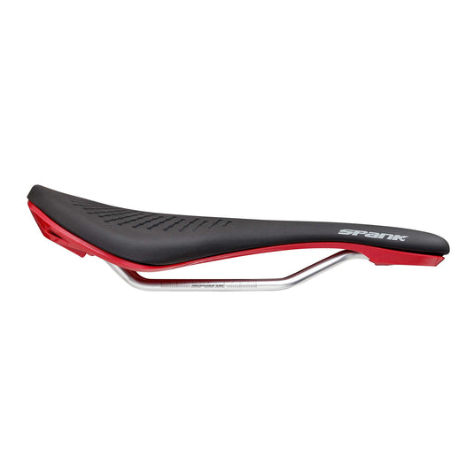 Spank OOZY 220 Saddle - Black Red | 265mm Width | Chromoly Rails | Synthetic