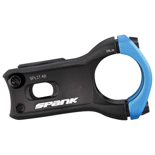 SPANK SPLIT Stem 48mm 31.8mm Blue Aluminum |Highly Weight-Optimized Single Crown