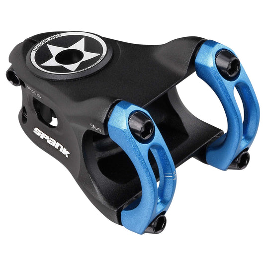 SPANK SPLIT Stem 43mm Blue Aluminum| Ultra-Short Stack Height And True 0-Deg