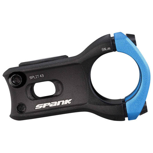 SPANK SPLIT Stem 43mm Blue Aluminum| Ultra-Short Stack Height And True 0-Deg