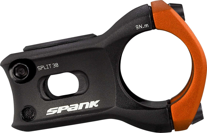 Load image into Gallery viewer, SPANK SPLIT Stem 38mm Orange Aluminum | Ultra-Short Stack Height And True 0-Deg
