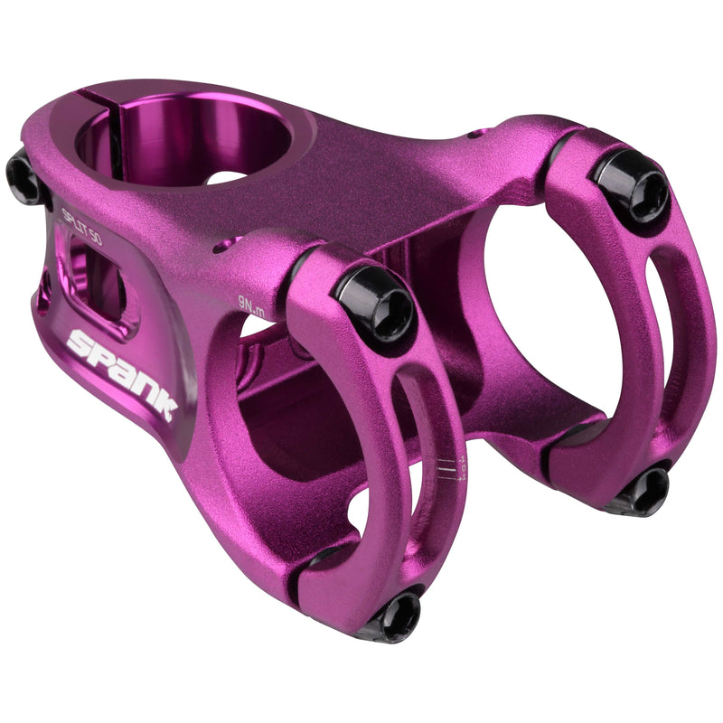 Load image into Gallery viewer, SPANK SPLIT 35 Stem 50mm Purple | Ultra-Short Stack Height And True Zero-Degree
