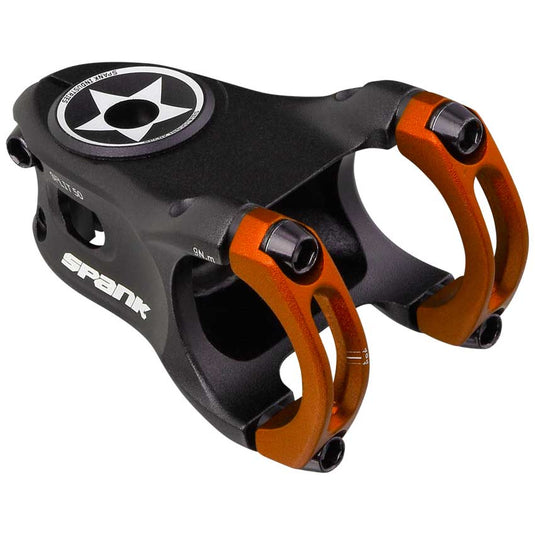 SPANK SPLIT 35 Stem 50mm Orange Aluminum | Highly Weight-Optimized Single Crown